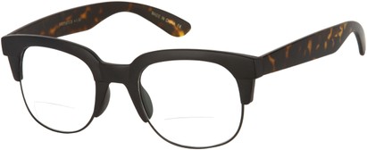 Angle of The Cleveland Bifocal in Matte Black/Tortoise Temples, Women's and Men's  