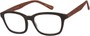 Angle of The Rustic in Black/Brown, Women's and Men's Retro Square Reading Glasses