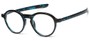 Angle of The Warhol in Blue Marbled, Women's and Men's Round Reading Glasses