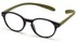Angle of The Logan Hanging Reader in Matte Blue/Green, Women's and Men's Round Reading Glasses
