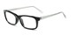 Angle of The Arthington in Glossy Black/Clear, Women's and Men's Rectangle Reading Glasses