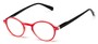 Angle of The Studio in Red and Black, Women's and Men's Round Reading Glasses