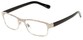 Angle of The Fort Worth in Silver/Black, Women's and Men's Browline Reading Glasses