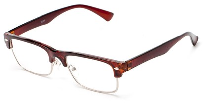 Angle of The Dickens in Brown, Women's and Men's Browline Reading Glasses