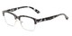 Angle of The Pluto in Glossy Grey Tortoise, Women's and Men's Browline Reading Glasses