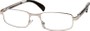 Angle of The Omaha in Silver and Black, Women's and Men's Rectangle Reading Glasses