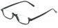 Angle of The Albus in Black, Women's and Men's Rectangle Reading Glasses