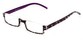 Angle of The Brent in Black/White Tortoise with Purple, Women's and Men's Rectangle Reading Glasses