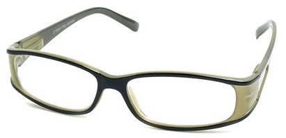 Angle of The Mia in Black and Green Frame, Women's and Men's  