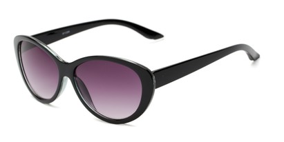 Angle of The Mary Reading Sunglasses in Black with Smoke, Women's Cat Eye Reading Sunglasses