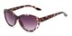 Angle of The Mary Reading Sunglasses in Pink Tortoise with Smoke, Women's Cat Eye Reading Sunglasses