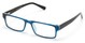 Angle of The Holland in Blue/Black, Women's and Men's Rectangle Reading Glasses