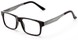Angle of The Andre Aluminum Reader in Black/Grey, Women's and Men's Retro Square Reading Glasses