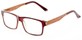 Angle of The Andre Aluminum Reader in Brown, Women's and Men's Retro Square Reading Glasses