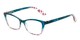 Angle of The Zelda in Blue/Brown Leopard, Women's Cat Eye Reading Glasses