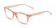 Angle of The Zinnia Customizable Reader in Orange/Brown Stripes, Women's Cat Eye Reading Glasses