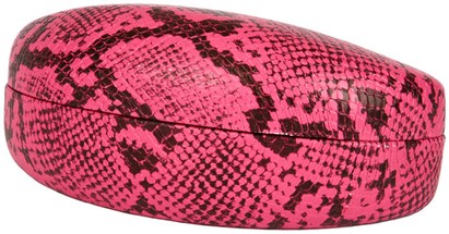 Angle of Extra Large Pink Snake Print Case #686 in Hot Pink Python, Women's and Men's  