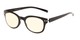 Angle of The Barnett Unmagnified Computer Glasses in Black with Yellow, Women's and Men's Retro Square Reading Glasses
