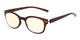 Angle of The Barnett Unmagnified Computer Glasses in Brown with Yellow, Women's and Men's Retro Square Reading Glasses