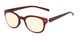 Angle of The Barnett Unmagnified Computer Glasses in Red with Yellow, Women's and Men's Retro Square Reading Glasses