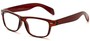 Angle of The Beckman in Clear Brown, Women's and Men's Retro Square Reading Glasses