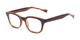 Angle of The Kipling Customizable Reader in Brown Fade, Women's and Men's Retro Square Reading Glasses