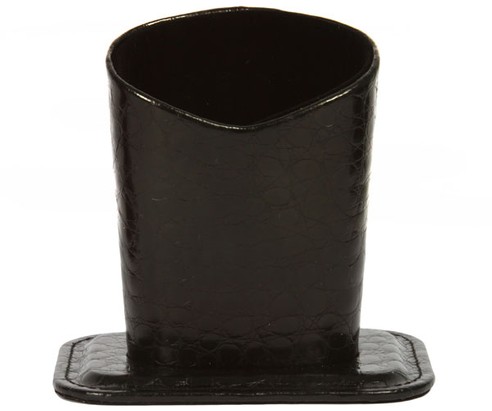 Angle of Table Top Reading Glasses Holder in Black Faux Croc, Women's and Men's  Hard Cases