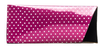Angle of Polka Dot Reading Glasses Pouch in Berry Pink/White Polka Dot, Women's and Men's  Soft Cases / Pouches