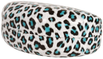Angle of Extra Large Leopard Print Case  in Blue, Women's and Men's  Hard Cases
