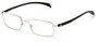 Angle of The Cabot Computer Reader in Silver/Black, Women's and Men's Rectangle Reading Glasses