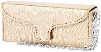 Angle of Metallic Wristlet Reading Glasses Case #164 in Gold, Women's and Men's  