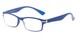 Angle of The Carnation Flexible Reader in Blue, Women's and Men's Rectangle Reading Glasses