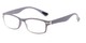 Angle of The Carnation Flexible Reader in Grey, Women's and Men's Rectangle Reading Glasses