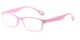 Angle of The Carnation Flexible Reader in Pink, Women's and Men's Rectangle Reading Glasses