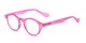 Angle of The Channing Blended Bifocal Computer Reader in Pink Flamingo, Women's and Men's Round Reading Glasses