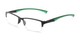 Angle of The Oswald in Black/Green, Men's Rectangle Reading Glasses