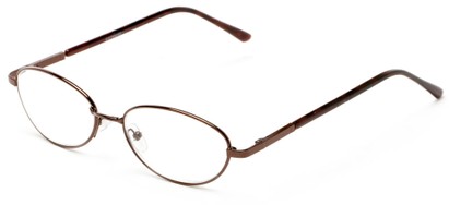 Angle of The Arlington in Bronze, Women's and Men's Oval Reading Glasses