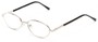 Angle of The Arlington in Silver, Women's and Men's Oval Reading Glasses