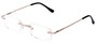 Angle of The Atticus in Silver, Women's and Men's Rectangle Reading Glasses