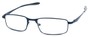 Angle of The Fairfax in Dark Blue, Women's and Men's Rectangle Reading Glasses