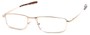 Angle of The Fairfax in Gold, Women's and Men's Rectangle Reading Glasses