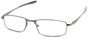 Angle of The Fairfax in Glossy Grey, Women's and Men's Rectangle Reading Glasses