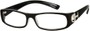 Angle of The Elizabeth in Solid Black, Women's Rectangle Reading Glasses