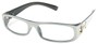 Angle of The Elizabeth in White and Grey, Women's Rectangle Reading Glasses