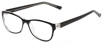 Angle of The Willow Customizable Reader in Black, Women's and Men's Retro Square Reading Glasses