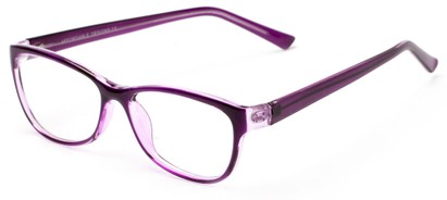 Angle of The Willow Customizable Reader in Purple, Women's and Men's Retro Square Reading Glasses