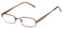 Angle of The Downey Customizable Reader in Matte Brown, Women's and Men's Rectangle Reading Glasses