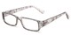 Angle of The Drexel in Black Stripe, Women's and Men's Rectangle Reading Glasses