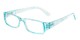 Angle of The Drexel in Blue Stripe, Women's and Men's Rectangle Reading Glasses