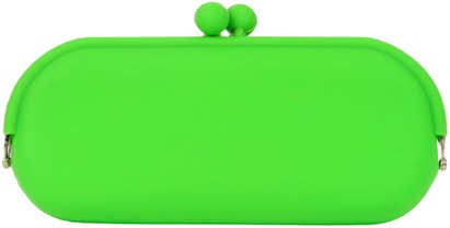 Angle of Large Neon Jelly Case  in Lime Green, Women's and Men's  